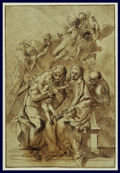 The Holy Family with Saint Anne by Pietro Testa